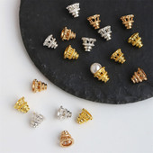 20个价保色合金7mm小号塔帽花托颤枝diy古风发簪步摇材料