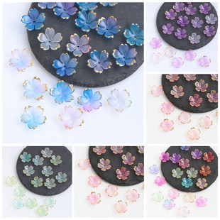 20个19mm描金亚克力五瓣樱花diy古风发簪步摇花朵颤枝花心材料