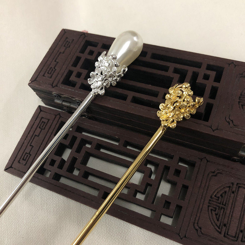 电泳保色diy古风发簪步摇主体保色合金梅花发棍神棍