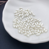 abs仿珍珠 早月diy 9mm椭圆直孔米珠仿珍珠 米白 10克装