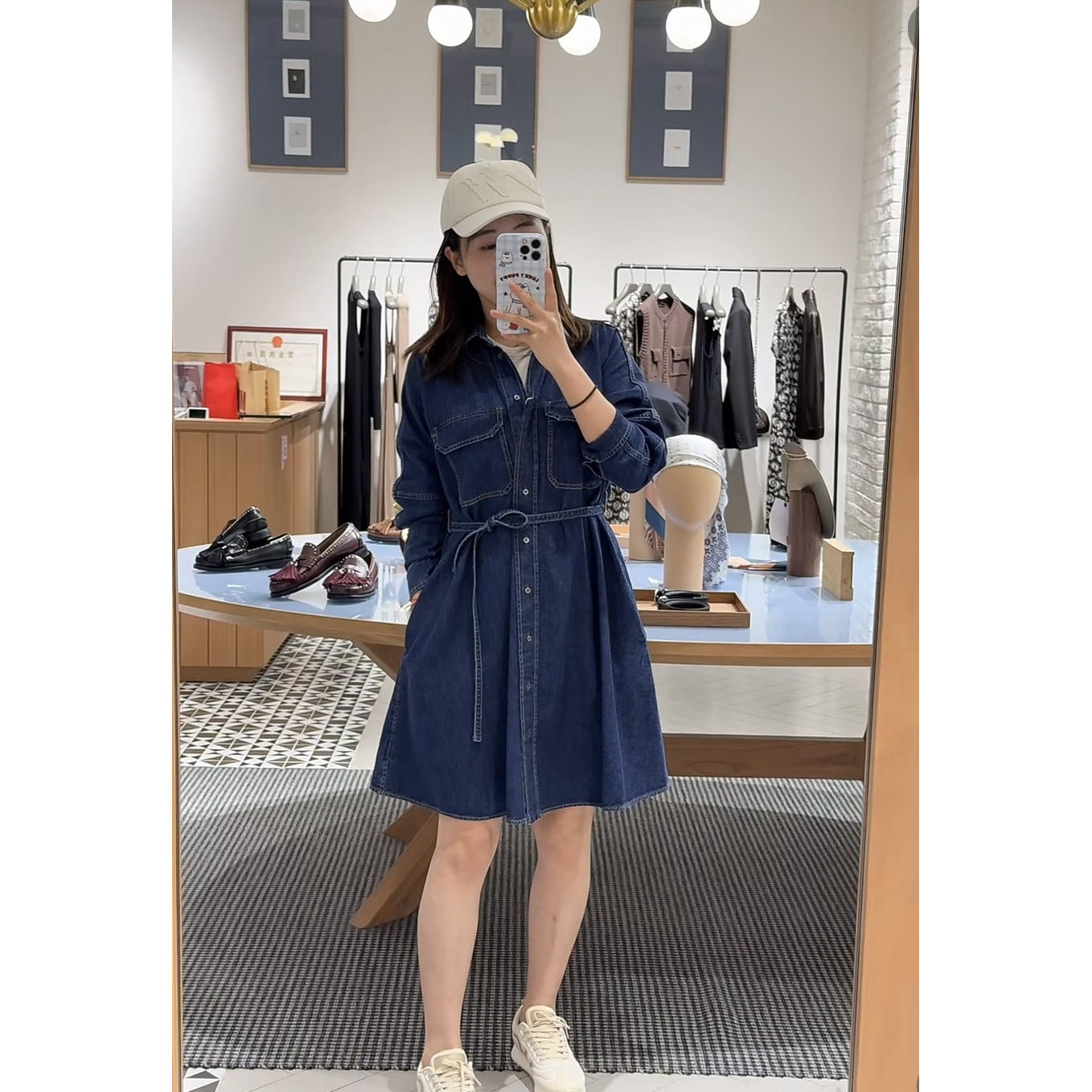 Weekend MaxMara意大利剪标店代购25秋冬纯棉牛仔衬衫裙BALENIO										