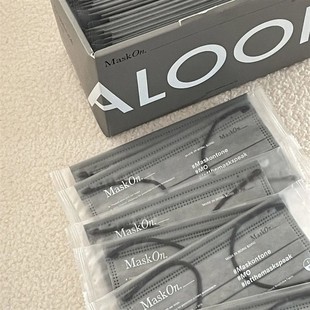 莫兰迪色系口罩浅灰色纯色三层一次性独立包装简约ins风氛围感潮