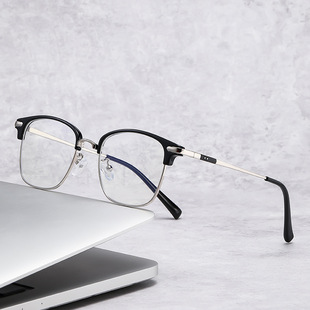 防蓝光眼镜男款 半框近视女可配度数高级感抗辐射专业配镜超轻眼睛