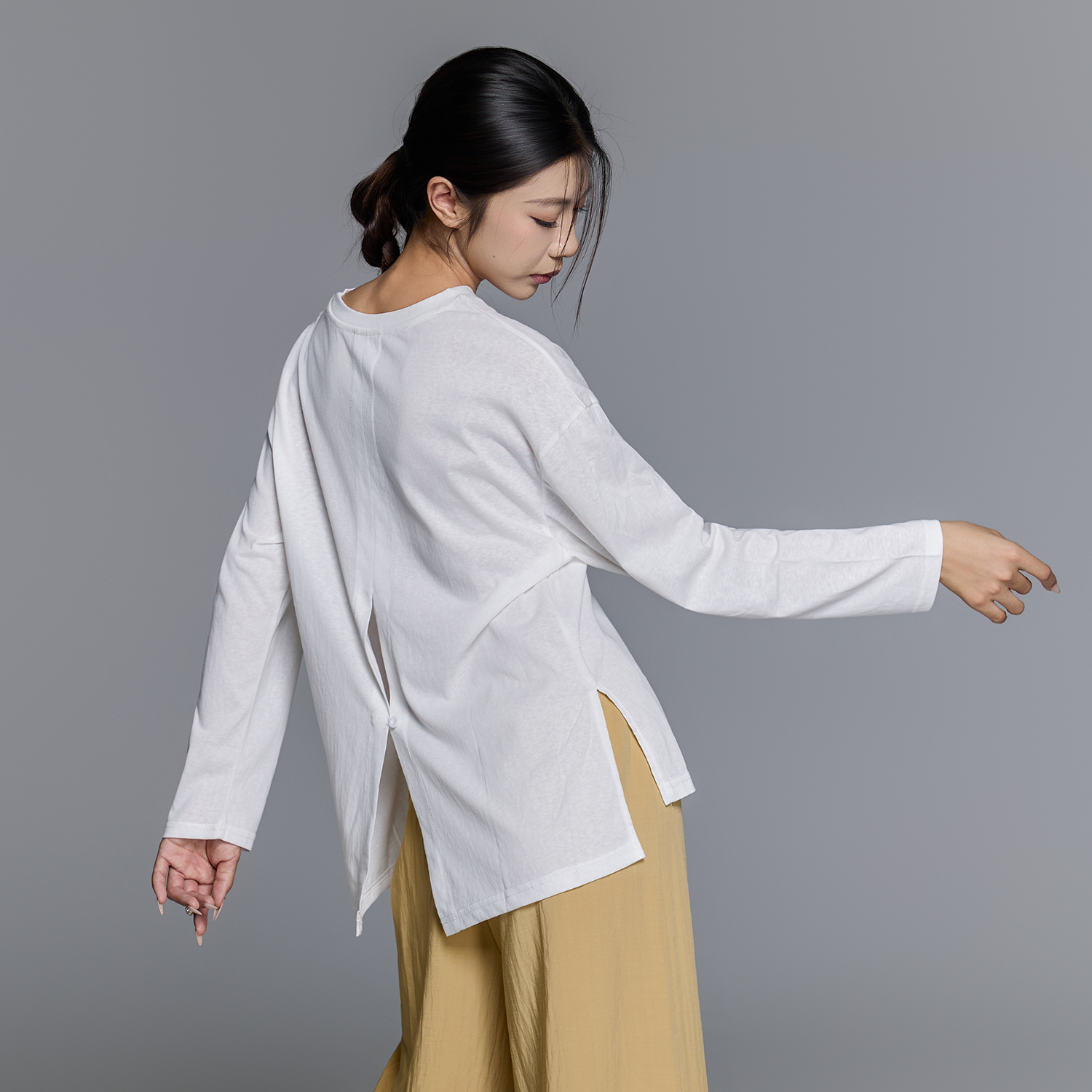 华丽独秀现代舞练功服长袖上衣文艺衫宽松显瘦日常可穿演出舞蹈服