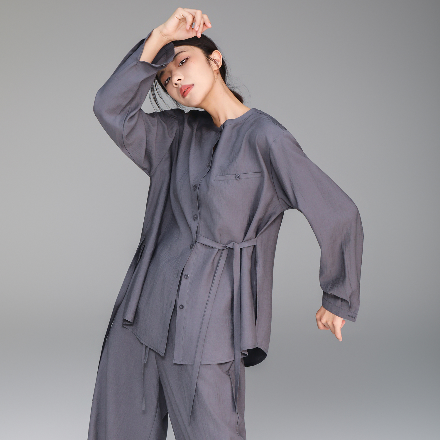 华丽独秀现代舞练功服衬衫套装宽松显瘦舞蹈服形体演出服女古典舞