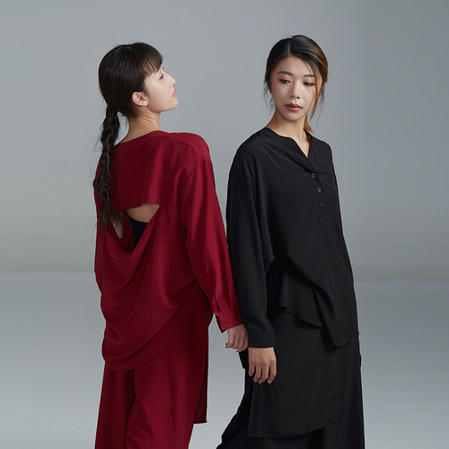 华丽独秀舞蹈衬衫套装宽松气质衬衣练功服现代舞爵士舞蹈服形体服 - 封面