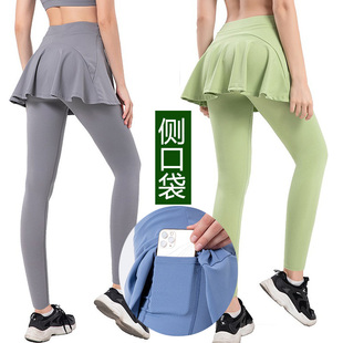 高尔夫球服装女长裤裙假两件连体裙裤速干弹力网球羽毛球裤修身