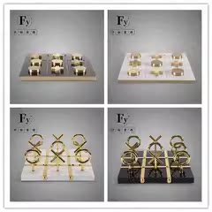 爆款金属棋盘摆件家居饰品创意装饰客厅质感样板间摆设轻者软装品