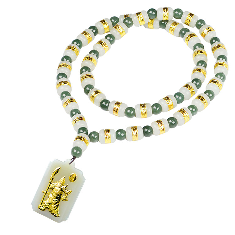 霸气【男款金镶玉项链】吊坠挂绳玉坠项链绳玉佩黄金脖挂绳挂件配