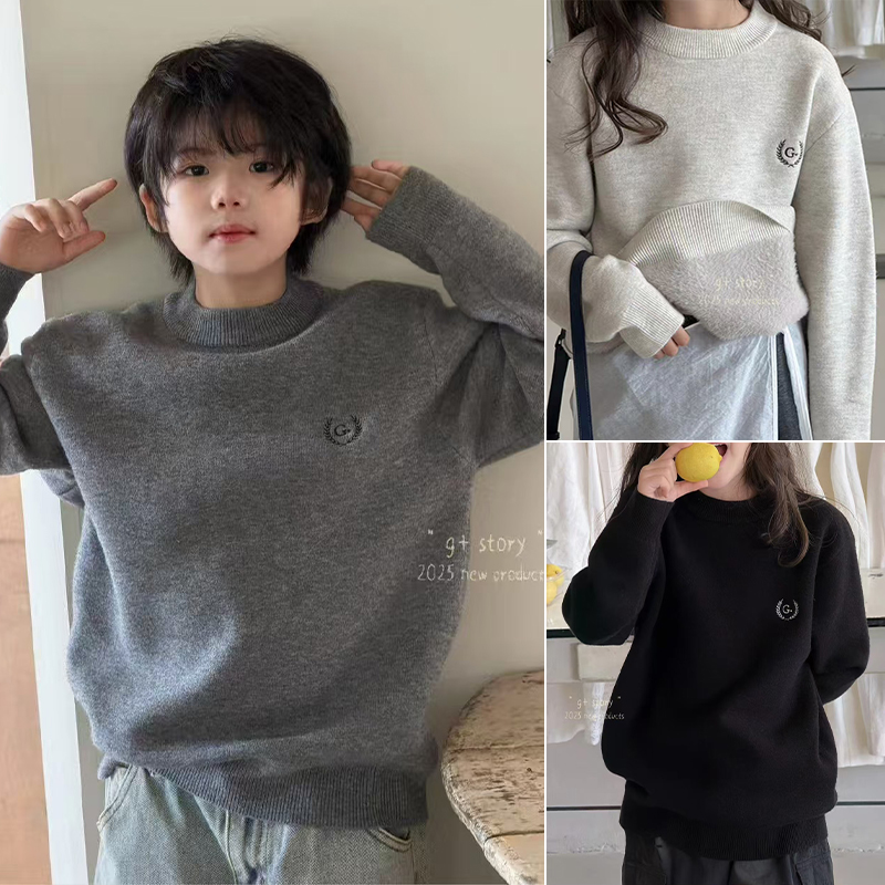 G+冬儿童软糯绵羊毛混纺加绒毛衣