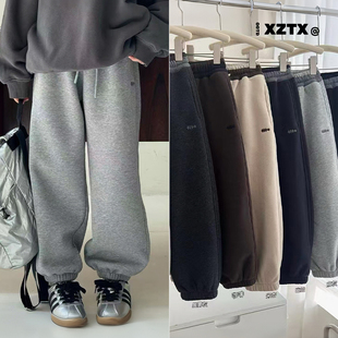 小智同学童装25冬季新款男童女童拼色休闲运动裤儿童加绒裤子7101