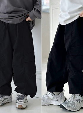 牛哆哆童装25秋装新款男童女童儿童百搭裤子酷帅束脚工装裤87813