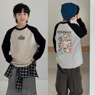 男童女童卡通百搭卫衣T恤儿童长袖 新款 打底5512 25秋装 大E小e童装