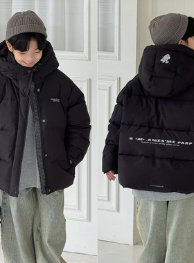 大E小e童装冬季新款男童女童韩版外套儿童白鸭绒连帽羽绒服93950