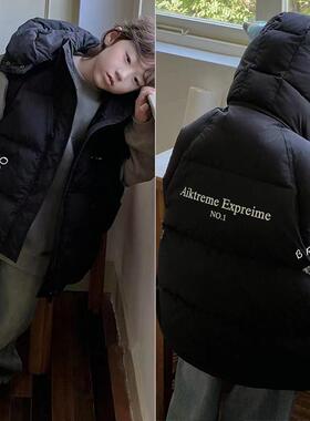 布芮欧童装冬男童女童新款白鸭绒高品羽绒儿童马甲连帽外套56067