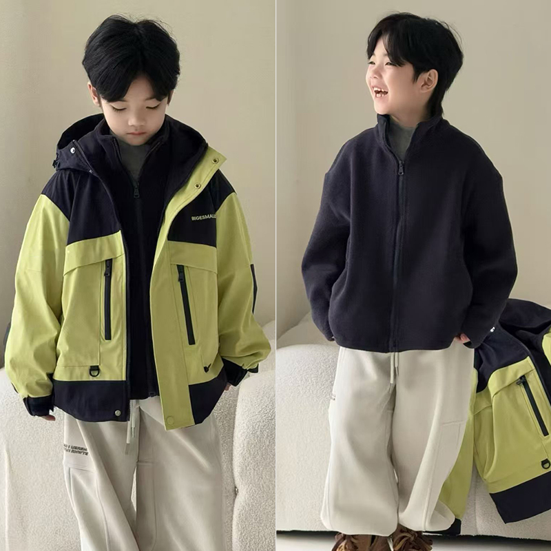 大E小e儿童冬装三合一冲锋衣外套
