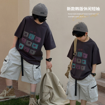 大E小e中大童百搭宽松韩版短袖潮