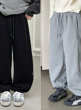 牛哆哆童装25冬季新款男童女童束脚运动裤儿童百搭加绒裤子55595