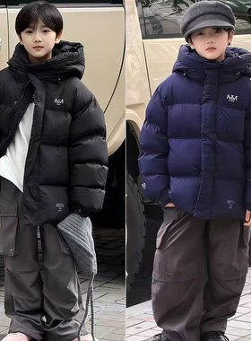 牛哆哆童装25冬季新款男童女童外套儿童白鸭绒连帽羽绒服潮25269