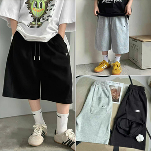 阳光爱橦童装夏新款男童女童休闲针织运动中裤儿童中大童裤子3915