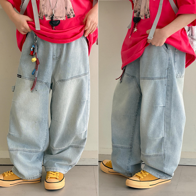 大E小e童装26春季新款男童女童街舞裤子时尚工装儿童牛仔裤89927,童装/婴儿装/亲子装,裤子,淘宝优惠券,粉丝福利购,淘宝优惠卷