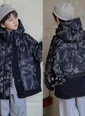 布芮欧24冬季新款童装男童内里石墨烯保暖三防白鸭绒羽绒服18036