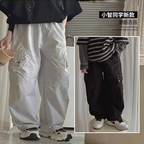 小智同学新款脚口抽绳休闲工装裤