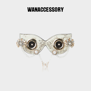 WANACCESSORY万蔻2023猫头鹰换脸包配饰面具眼睛原创设计师品牌