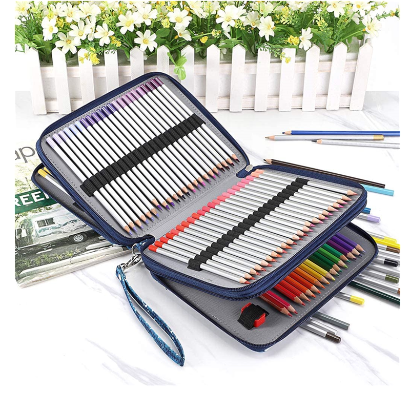 72/120/180色彩铅素描绘画笔帘笔袋男美术生写生炭笔收纳包文具盒