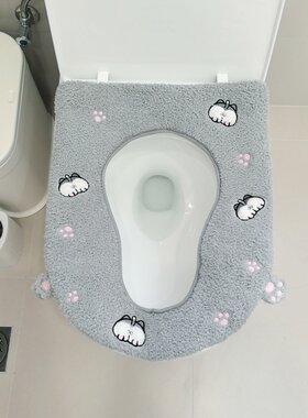 毛绒母子马桶垫卡通可爱