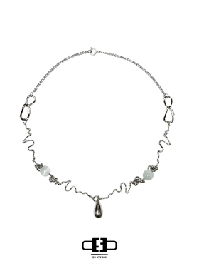 E5 STUDIO/E5集原创人造合金线条水滴吊坠项链个性搭配配饰情侣