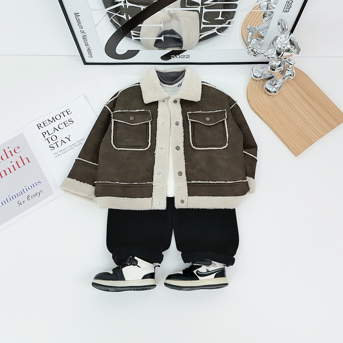 男童皮衣外套加厚款儿童2025新款秋冬宝宝潮 DMQ6528