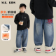 DE7613华子童装 儿童加绒裤 潮流时尚 休闲牛仔裤 2025新款 男童冬款