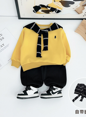 儿童卫衣加绒加厚长袖2025新款秋冬装男童 BQ251027N