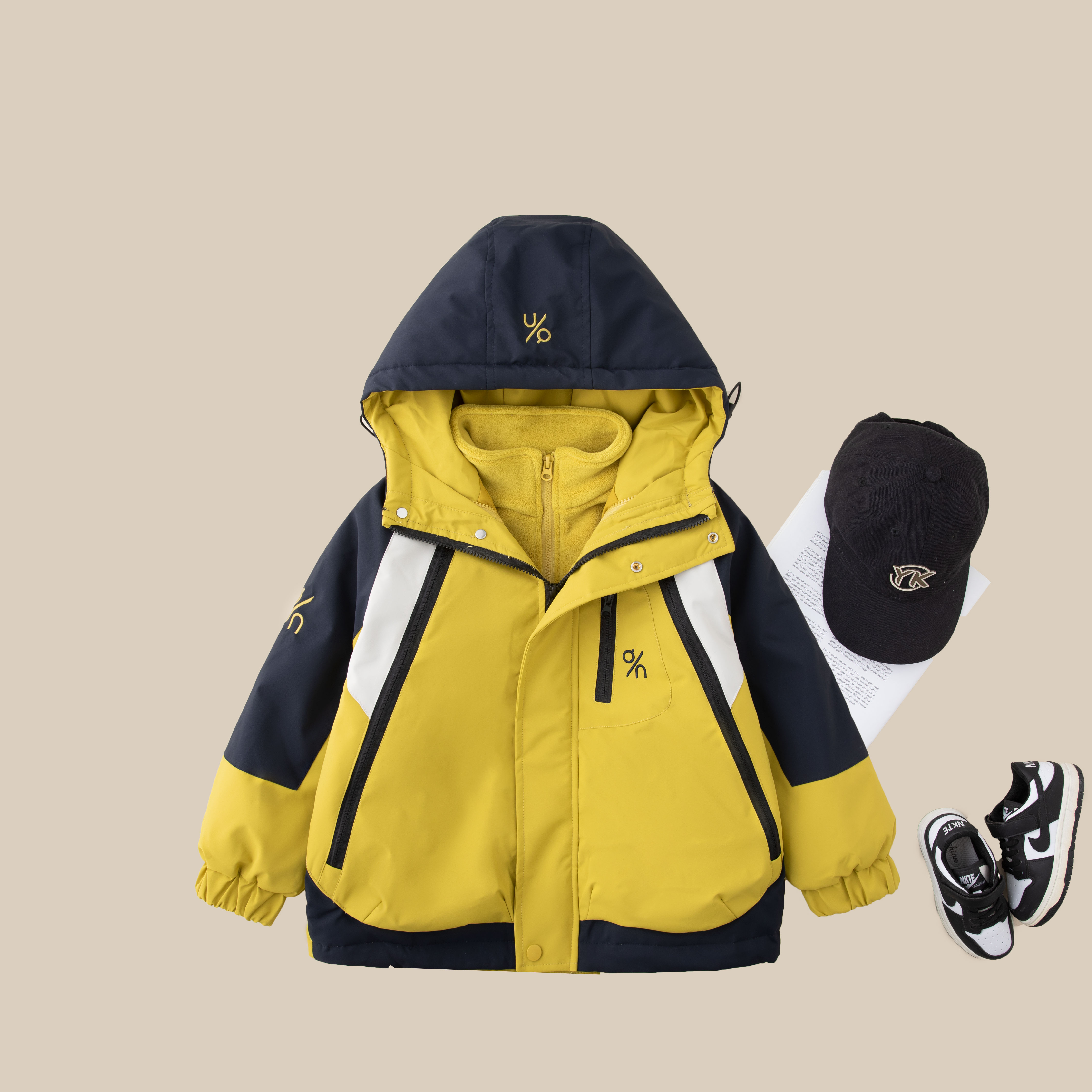 【三合一】儿童套装2025新款男童秋冬冲锋外套+内搭两件套BD5706