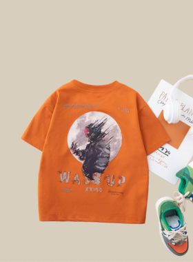 儿童夏款短袖T恤2025新款男童潮流百搭休闲T恤BX5011华子童装