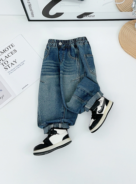 男童裤子秋冬季儿童牛仔裤2025新款韩版潮牌QYD25017