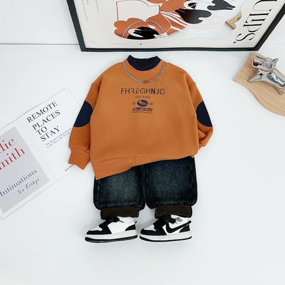 儿童卫衣加绒加厚2025新款秋冬季男童上衣潮 HZ25947