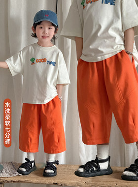 儿童七分裤子薄款男童短裤休闲宽松夏季洋气WG29030