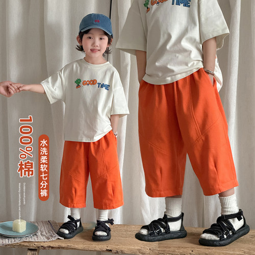 儿童七分裤子薄款男童短裤休闲宽松夏季洋气WG29030