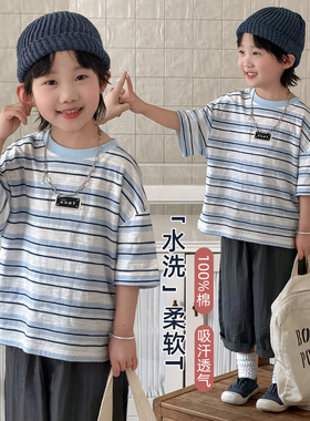儿童短袖T恤夏季男童半袖上衣2026新款潮 WG29043-1