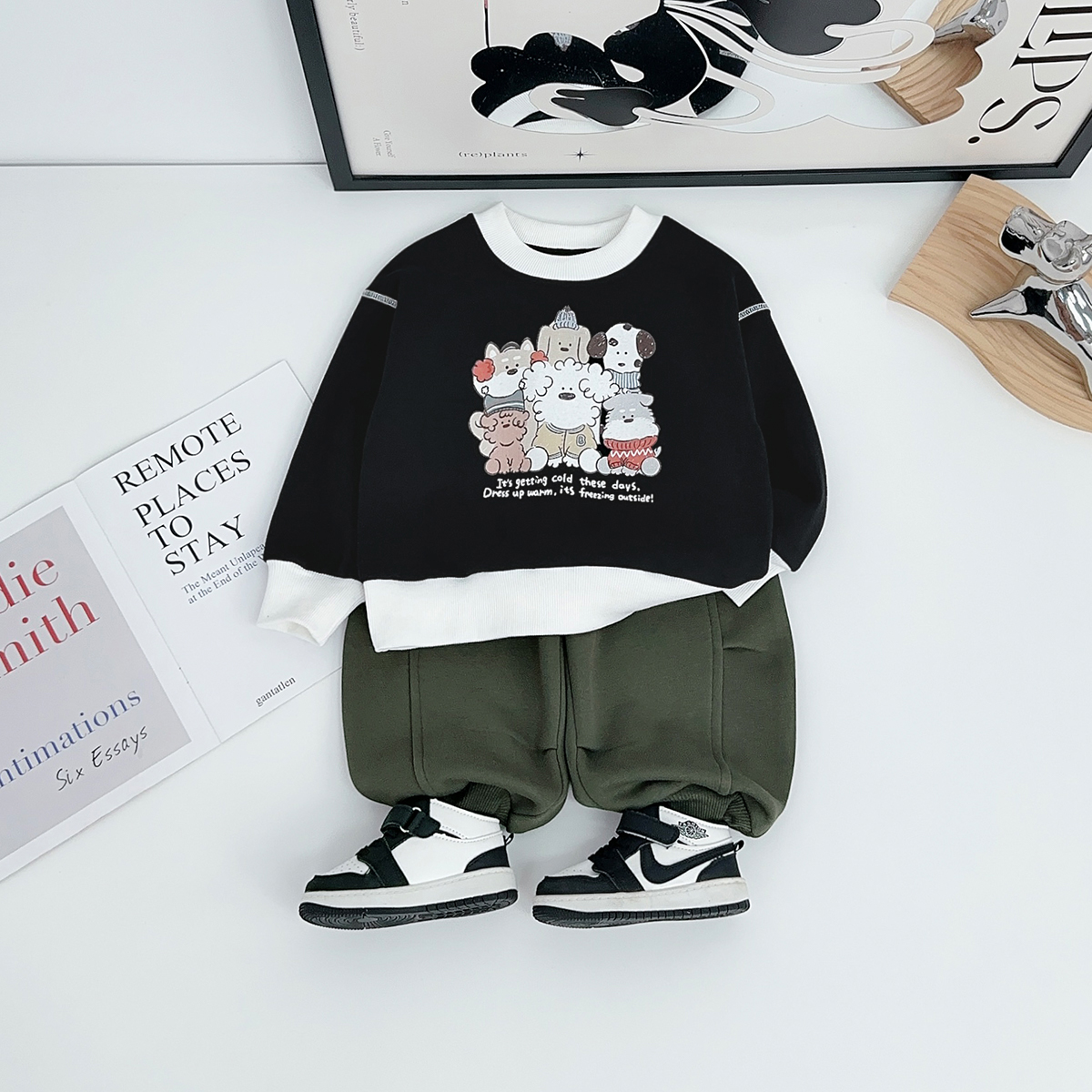 儿童卫衣加绒加厚上衣2025新款秋冬季男童潮 YC35516