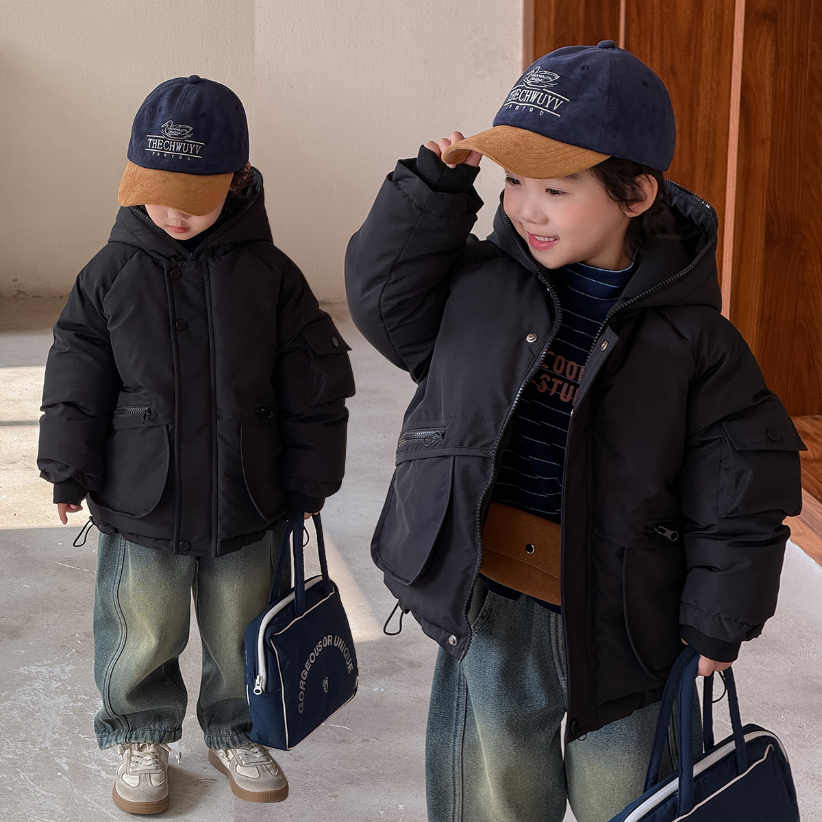 儿童棉服男童加厚棉衣2025新款冬装韩版宝宝 DMQ6111