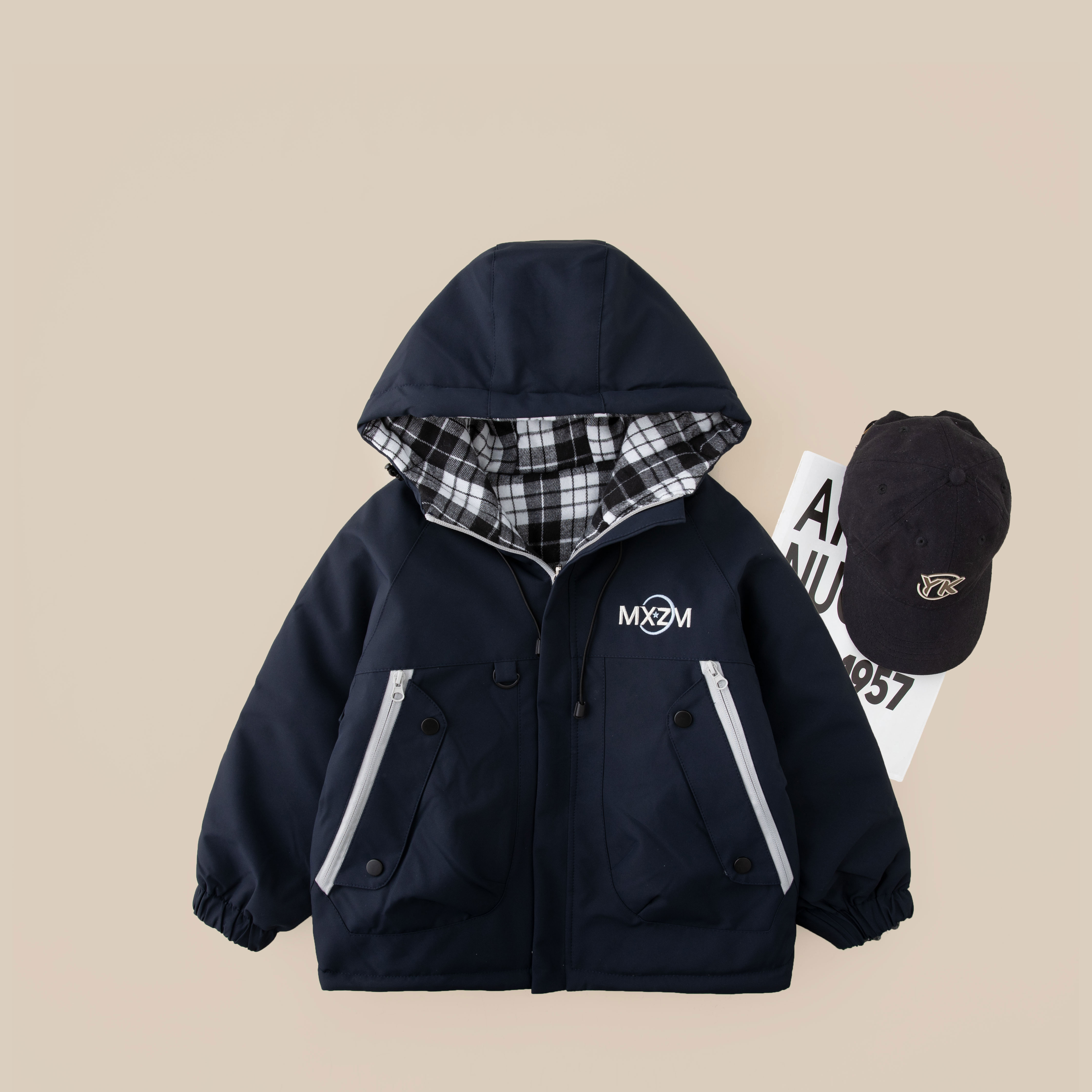 【双面穿】儿童棉服2025新款男童冬款潮流百搭大棉冲锋外套BD8519