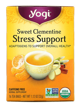 现货Yogi Tea压力舒缓睡眠茶香甜克里曼丁红橘味无咖啡萃取16茶包