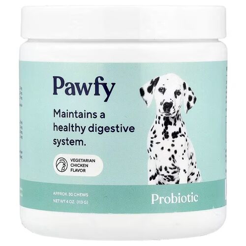 美国Pawfy 益生菌肠胃消化适合6个月以上狗狗素食鸡肉味30片113克