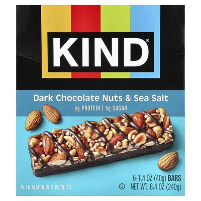 美国KIND Bars 蛋白棒坚果和香辛料焦糖巴旦木和海盐零食棒代餐