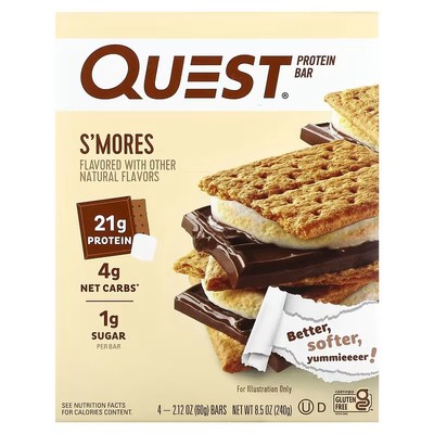 美国Quest Nutrition蛋白棒4根运动健身能量补充营养美味代餐低糖