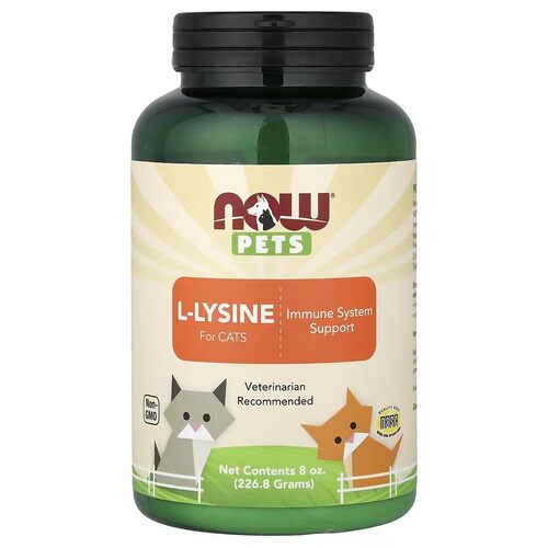 美国NOW Foods 诺奥宠物猫L-赖氨酸氨基酸机体抵抗和呼吸道健康