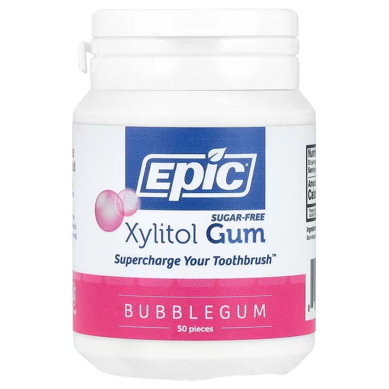 美国Epic Dental 木糖醇口香糖无糖薄荷50片清晰口气护齿洁牙